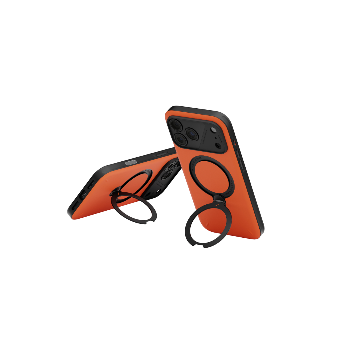 Uniq Apple iPhone 18 Pro/17 Pro Elix Rotating Kickstand Kapak - Turuncu