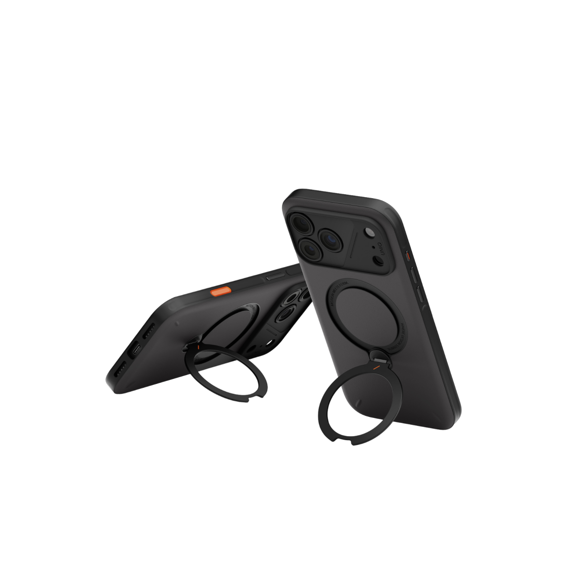 Uniq Apple iPhone 18 Pro Max/17 Pro Max Elix Rotating Kickstand Kapak - Siyah