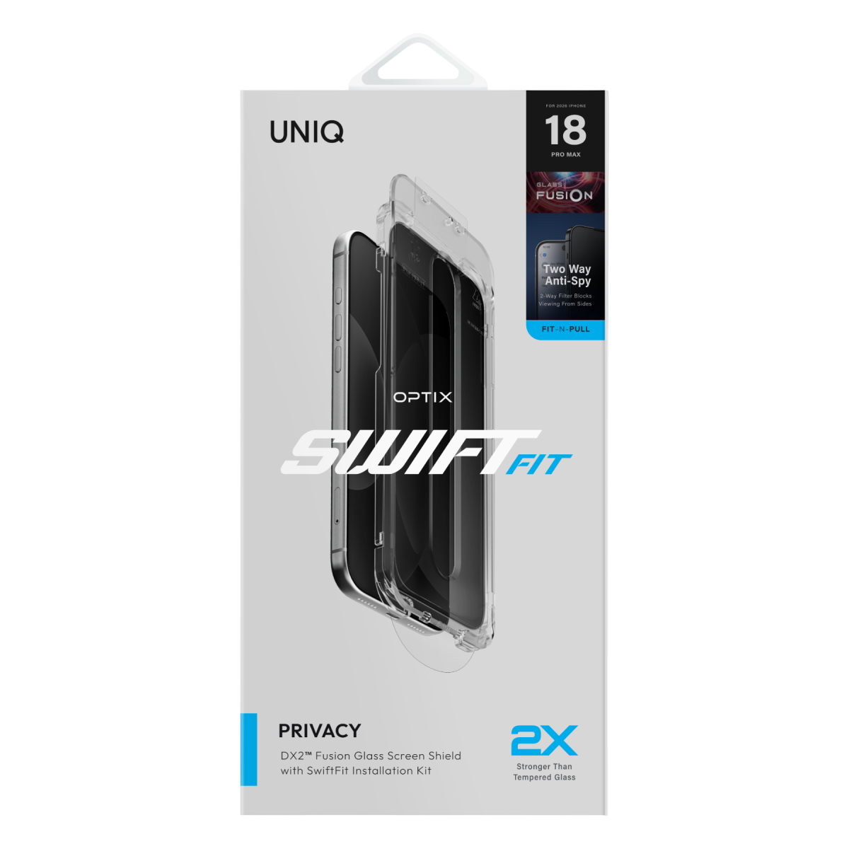Uniq Apple iPhone 18 Pro Max Optix Swiftfit Hayalet Cam Ekran Koruyucu