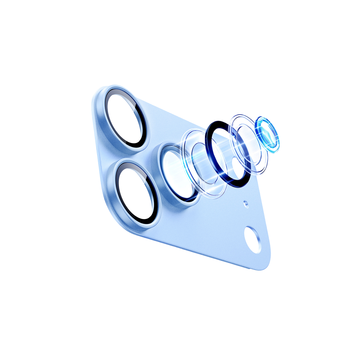 ESR Apple iPhone 18 Pro Max Armorite Pro Kamera Lens Koruyucu - Açık Mavi