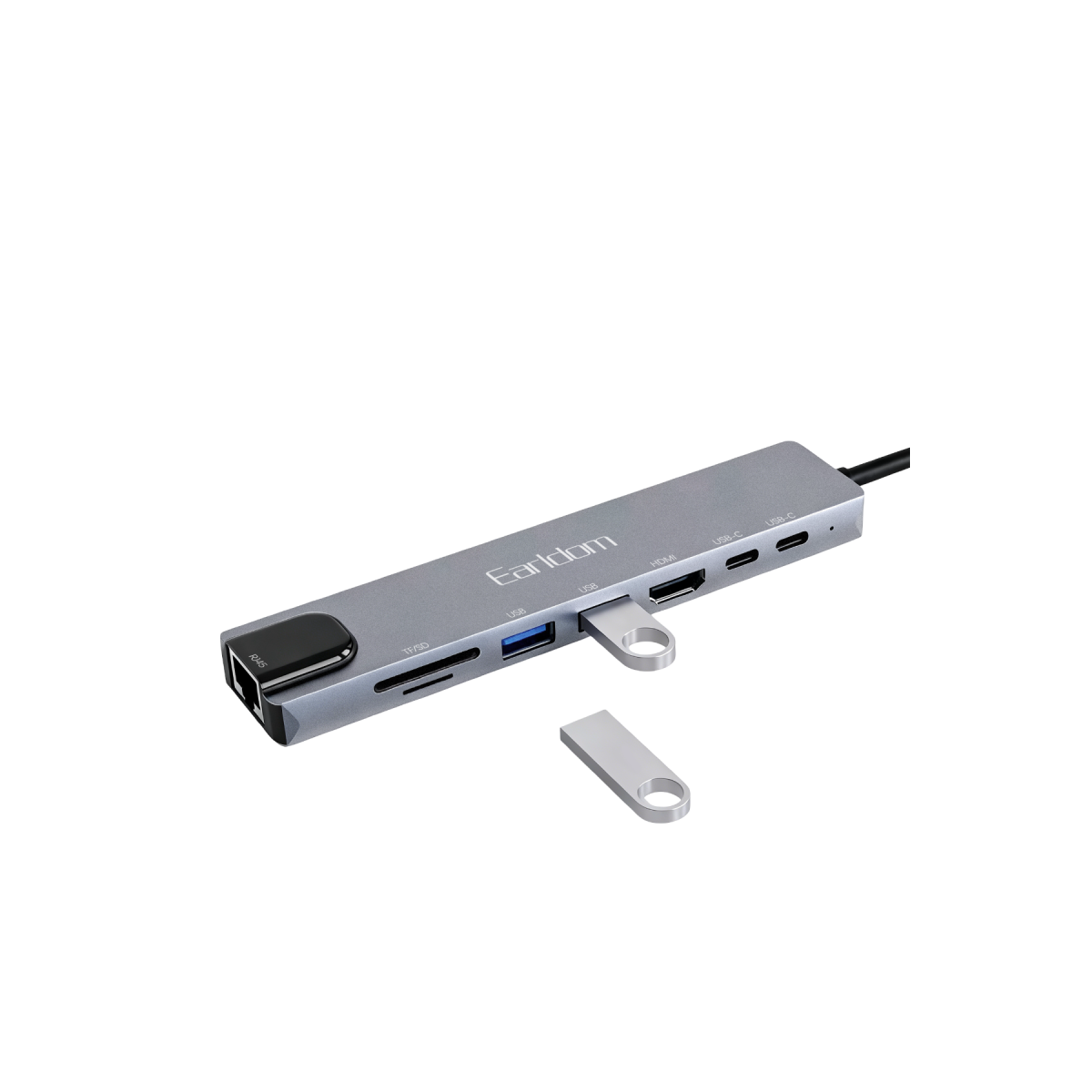 Earldom ET-W41 8in1 USB-C Hub Dönüştürücü - Gri