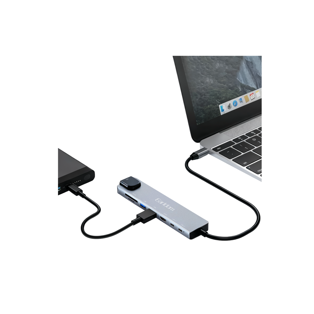 Earldom ET-W41 8in1 USB-C Hub Dönüştürücü - Gri