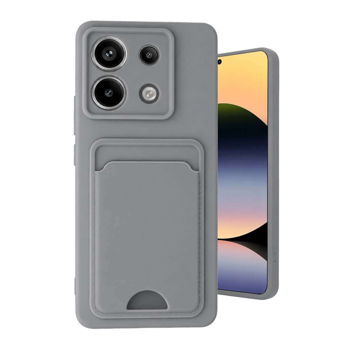 Newface Xiaomi Redmi Note 13 Pro 5G Kılıf Kelvin Kartvizitli Silikon - Gri
