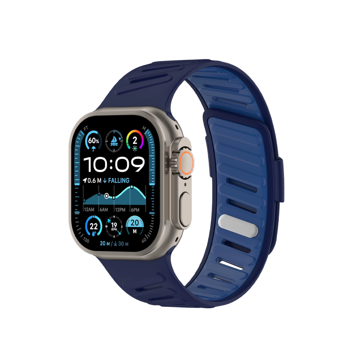 Newface Apple Watch Ultra 49mm Twin Silikon Kordon - Lacivert