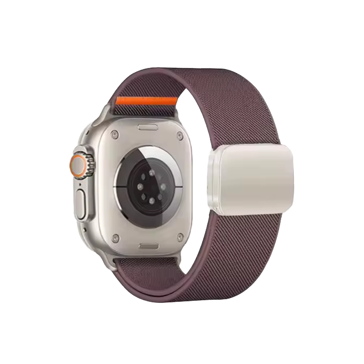 Newface Apple Watch Ultra 49mm Nylon Manyetik Kordon - Derin Mor