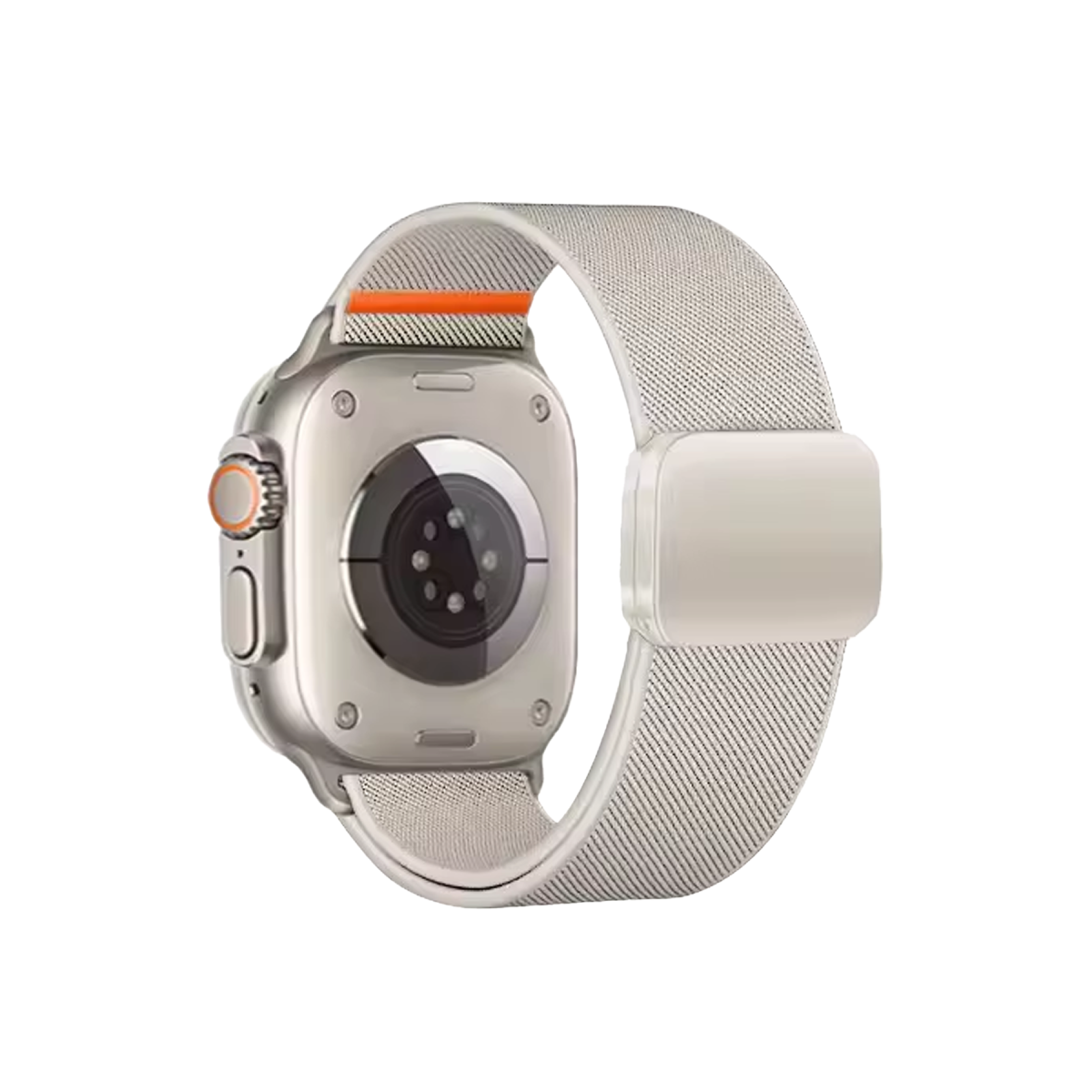 Newface Apple Watch Ultra 49mm Nylon Manyetik Kordon - Beyaz