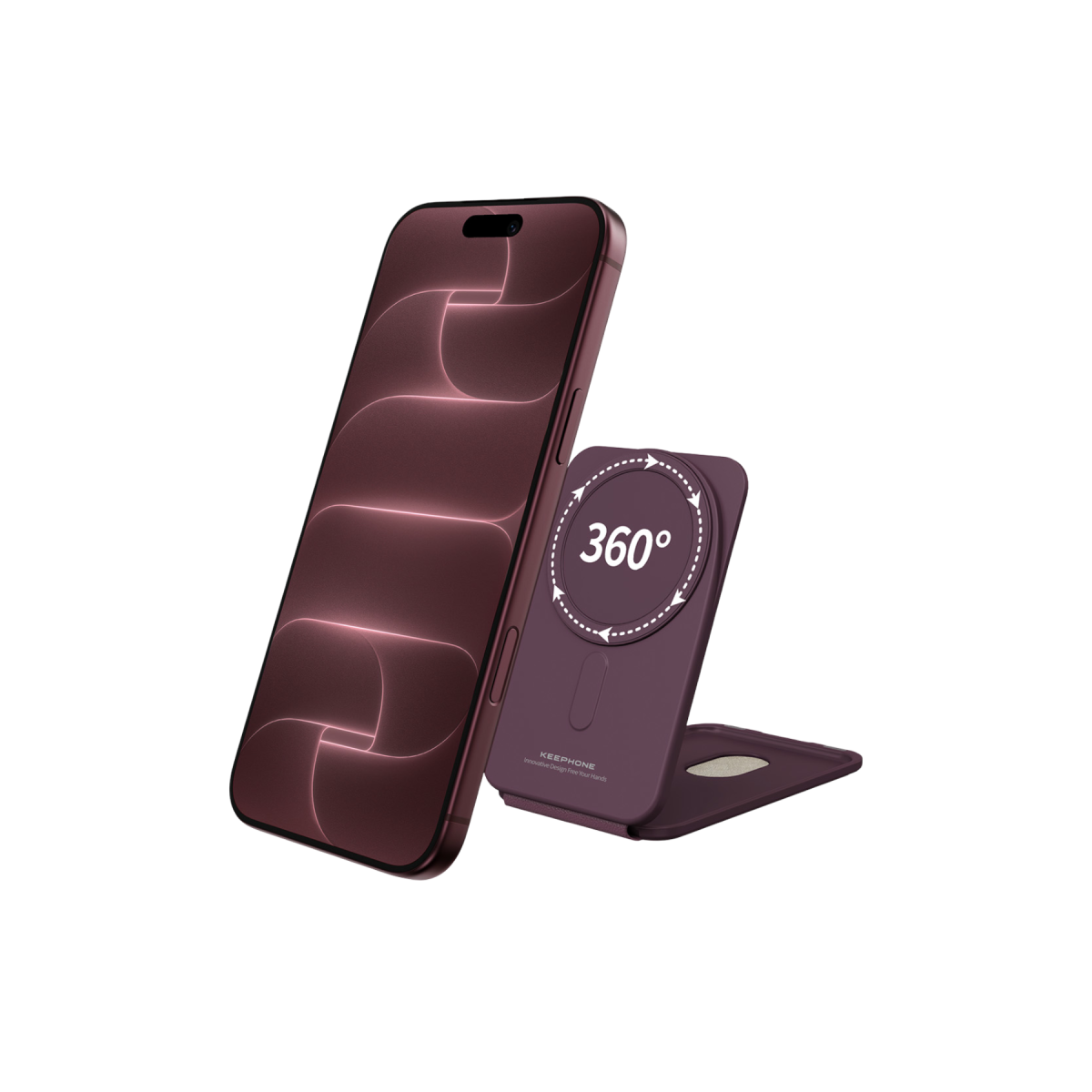 Keephone MagFold Deri Manyetik Cüzdan - Bordo