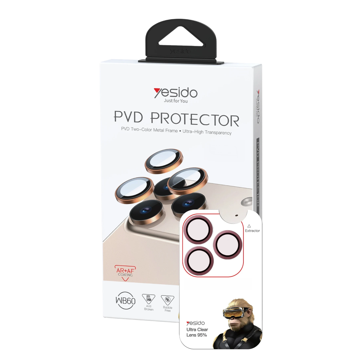 Yesido Apple iPhone 18 Pro Max WB60 Metal Kamera Lens - Bordo
