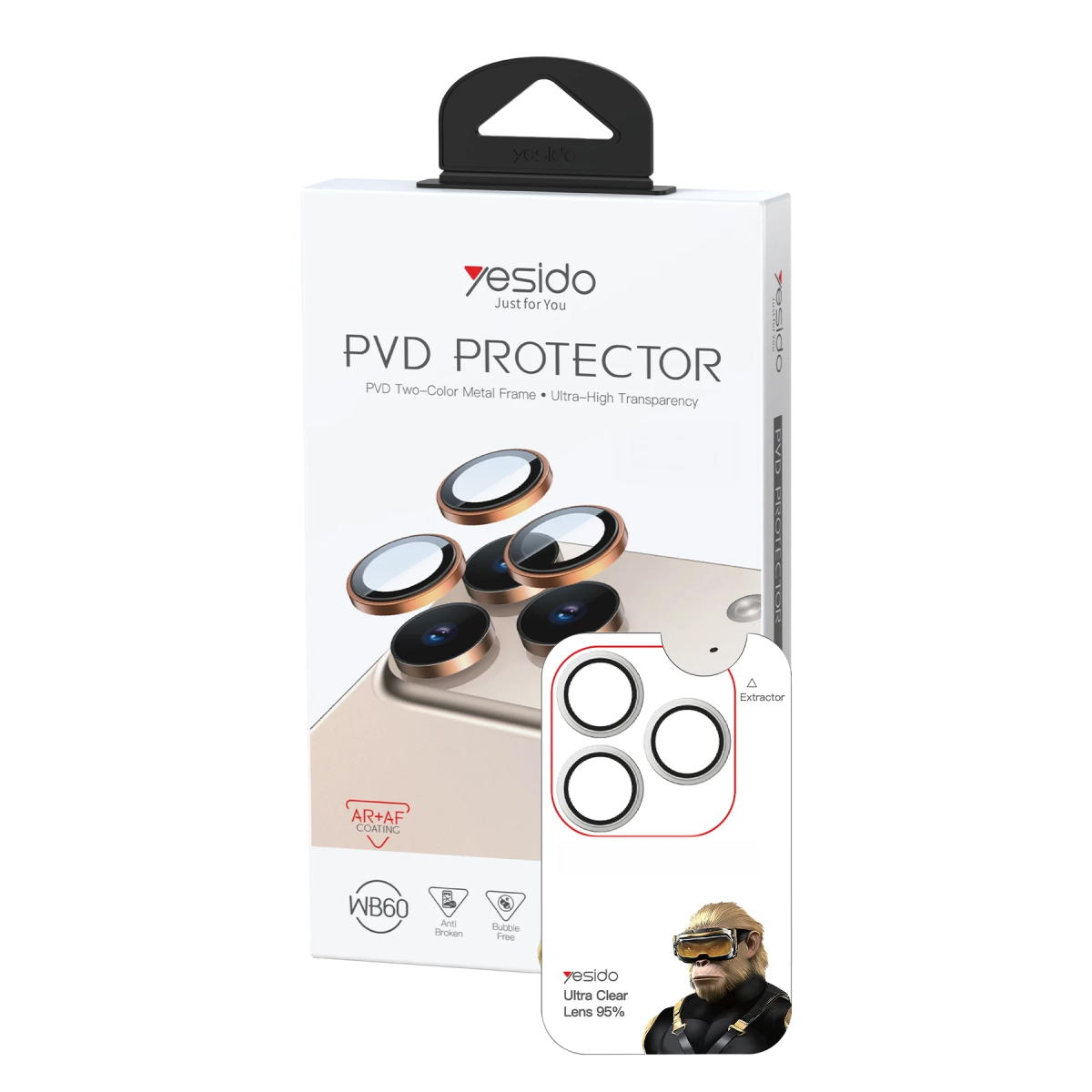Yesido Apple iPhone 18 Pro Max WB60 Metal Kamera Lens - Gümüş