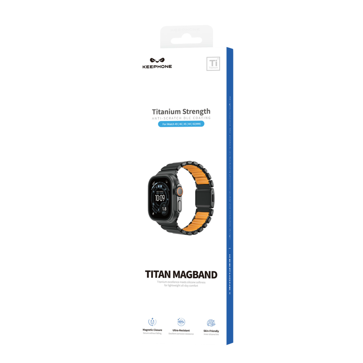 Keephone Apple Watch Ultra 49mm Titan Magband Kordon - Siyah