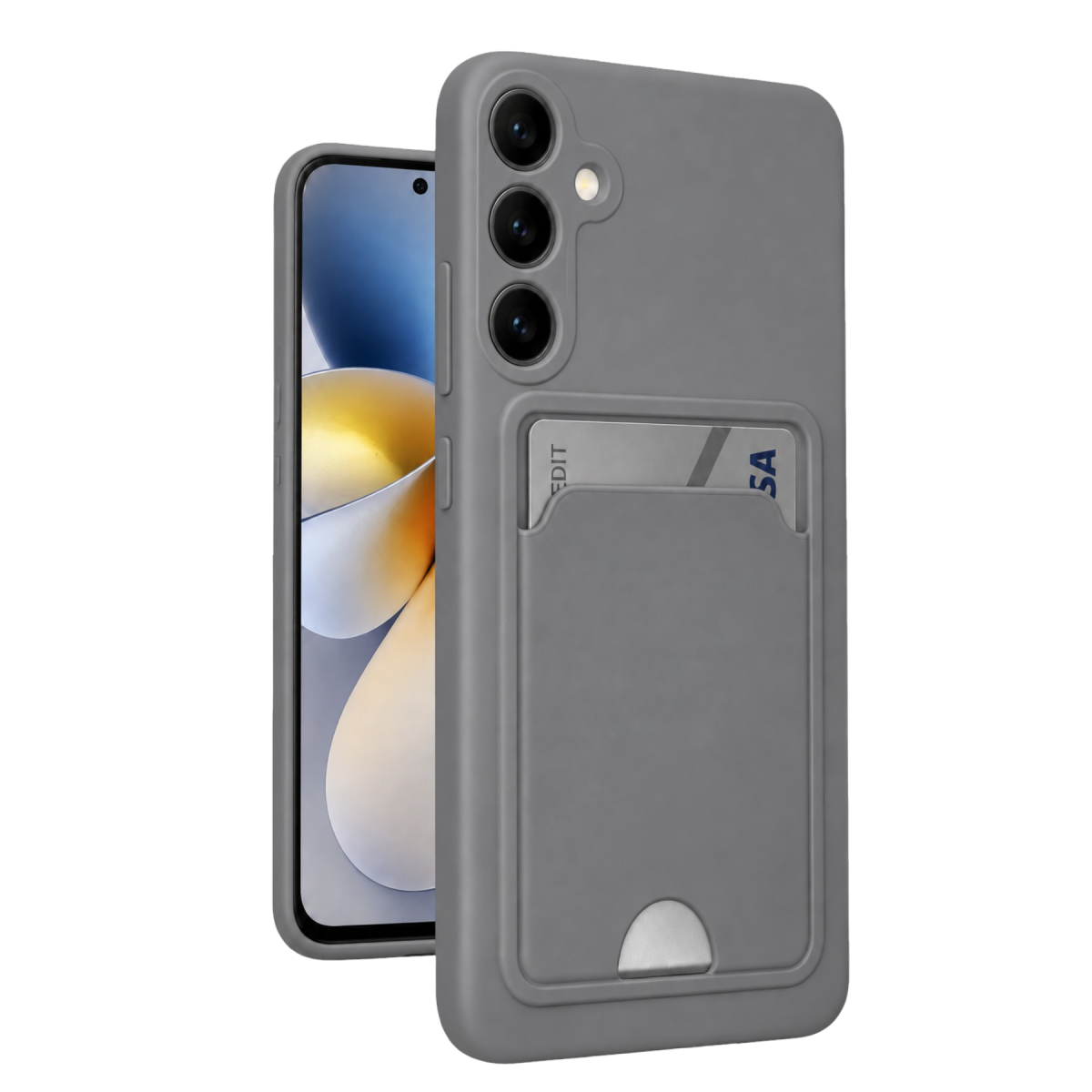 Newface Samsung Galaxy S24 Kelvin Kartvizitli Silikon - Gri