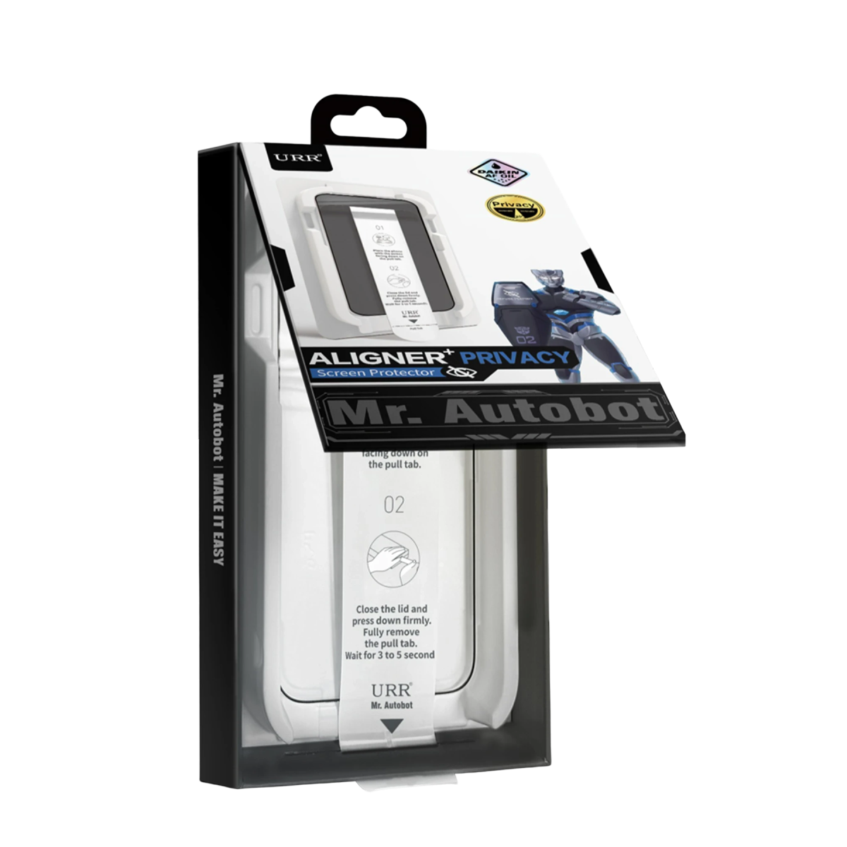 URR Apple iPhone 18 Pro Aligner+ Hayalet Cam Ekran Koruyucu - Siyah