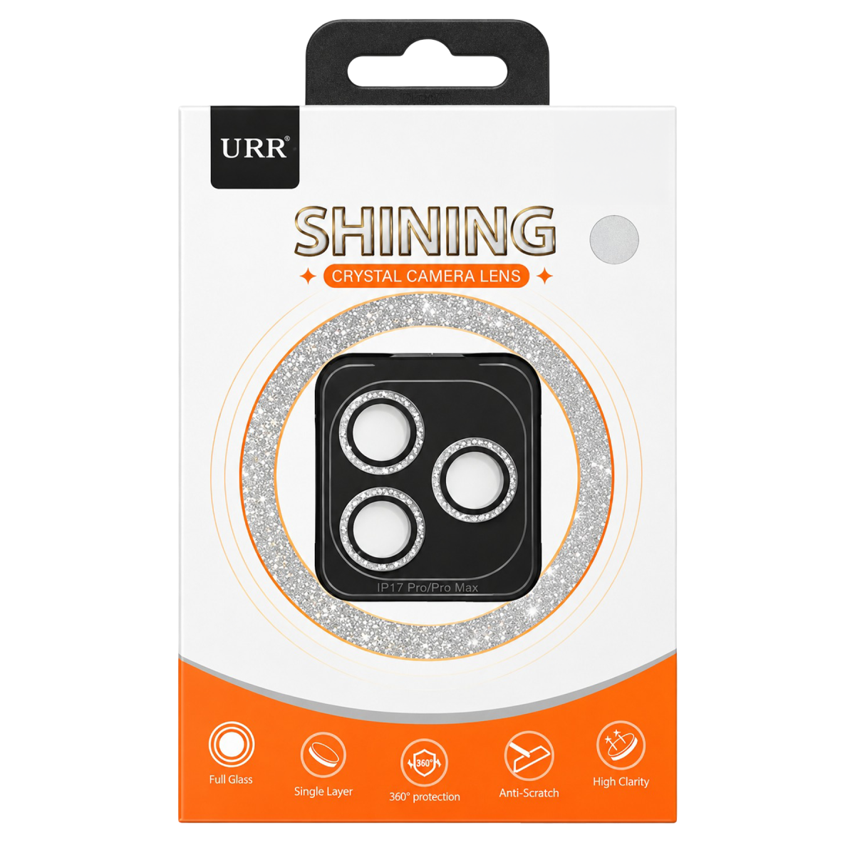 URR Apple iPhone 17 Pro Max Shining Crystal Kamera Lens Koruyucu - Gümüş