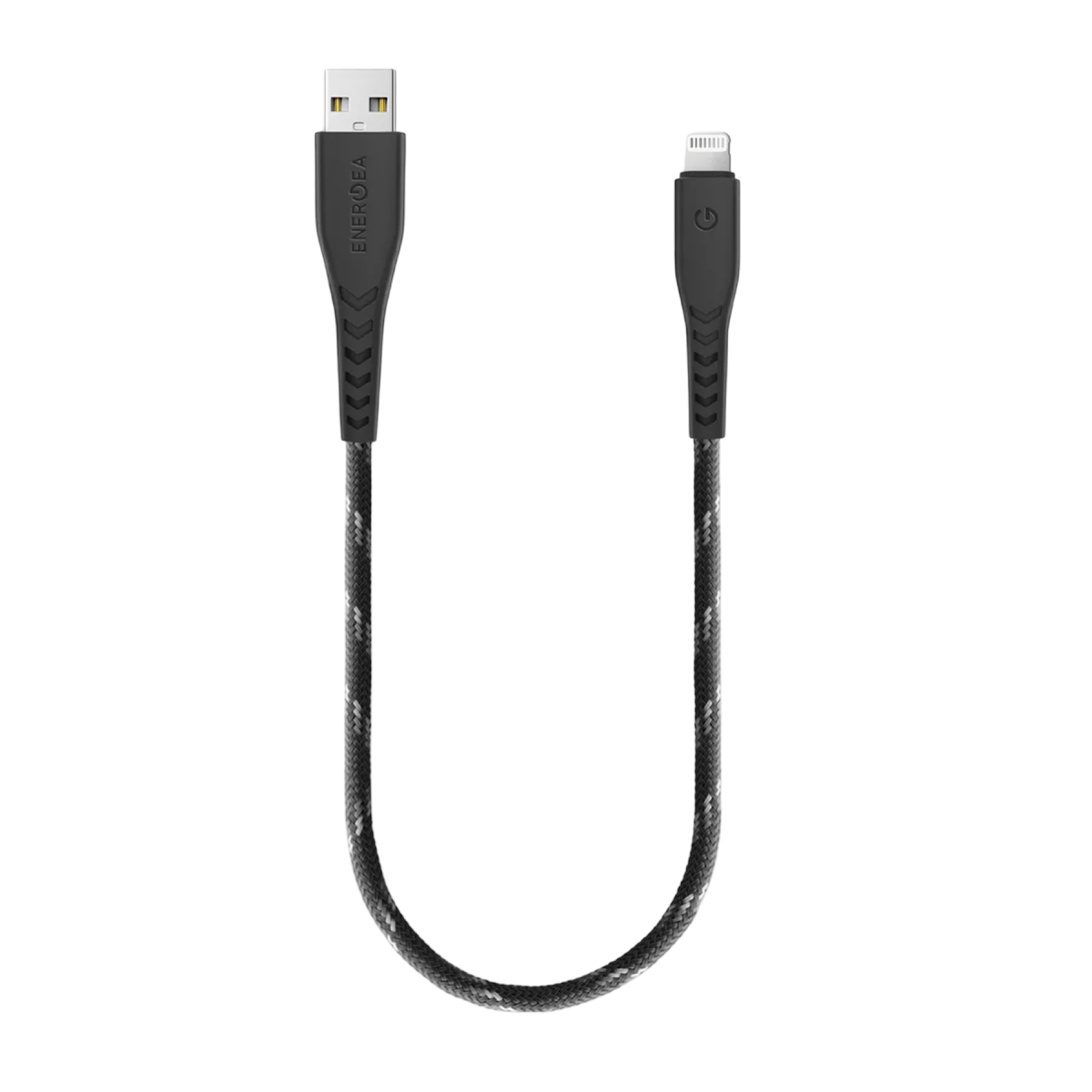 Energea NyloFlex 30cm MFi Sertifikalı USB-A to Lightning Hızlı Şarj Data Kablosu - Siyah
