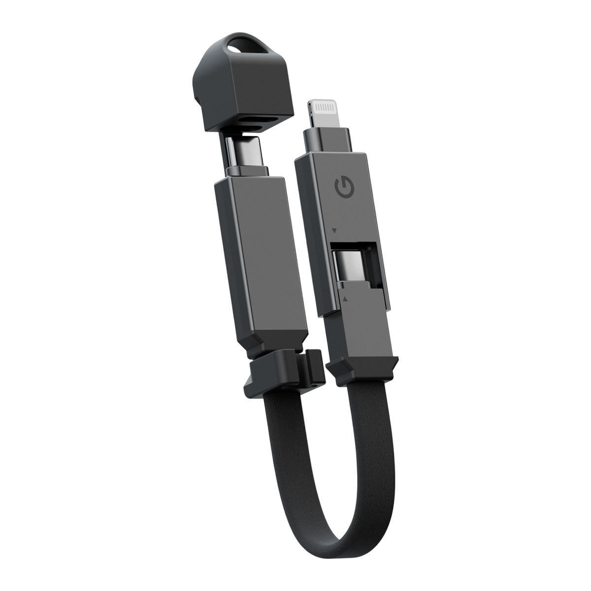 Energea Sheath 2in1 15cm Type-C to Type-C Lightning 60W MFi Sertifikalı Hızlı Şarj Data Kablosu - Siyah