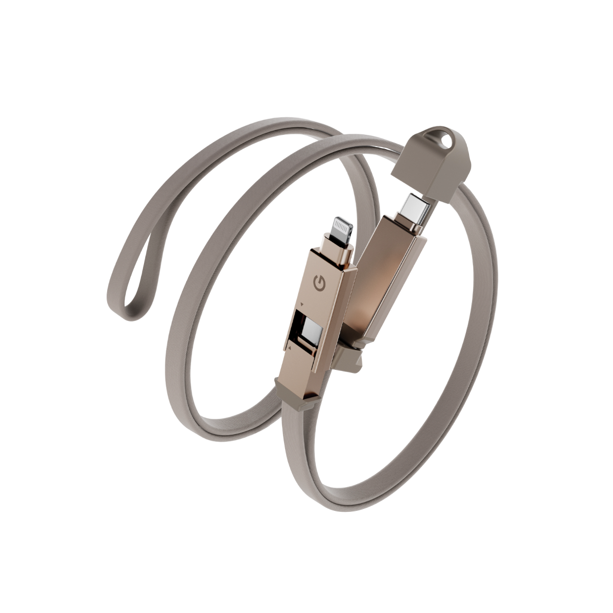 Energea Sheath 2in1 1M 60W MFi Sertifikalı Type-C to Type-C ve Lightning Hızlı Şarj Kablosu - Gold