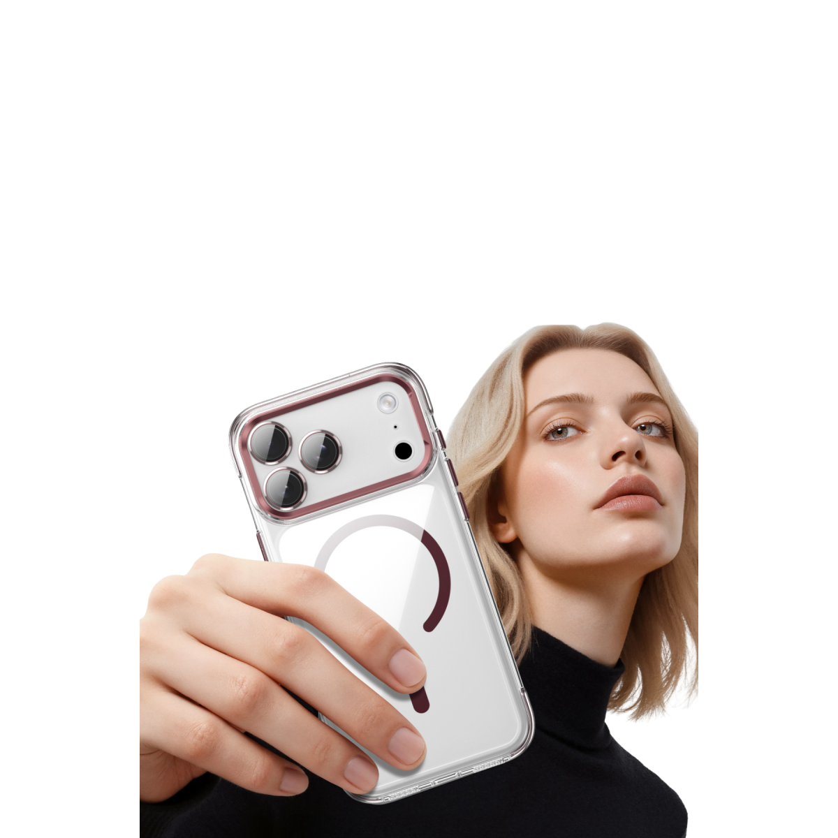 Joko Apple iPhone 18 Pro Max/17 Pro Max Maylo Şeffaf Magsafe Kapak - Bordo