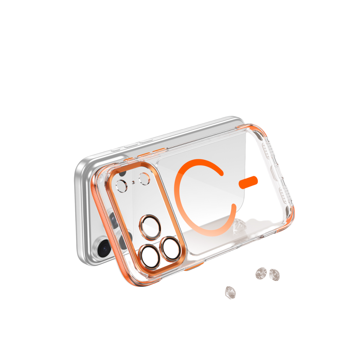 Joko Apple iPhone 18 Pro/17 Pro Maylo Şeffaf Magsafe Kapak - Turuncu