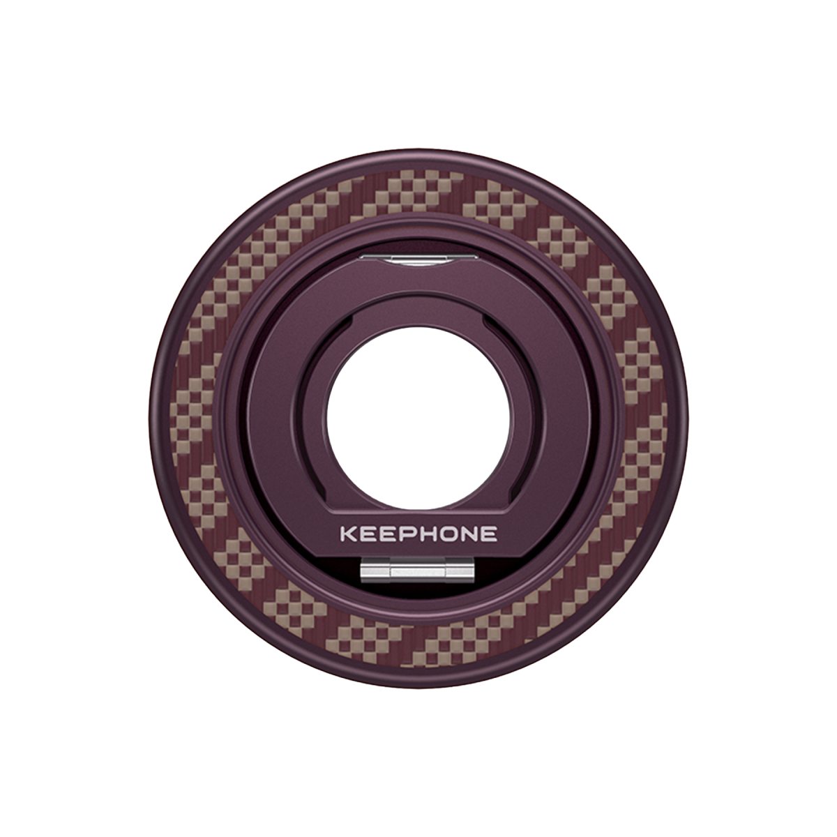 Keephone Kevlar Grip 360 Manyetik Magsafe Kickstand Yüzük - Bordo