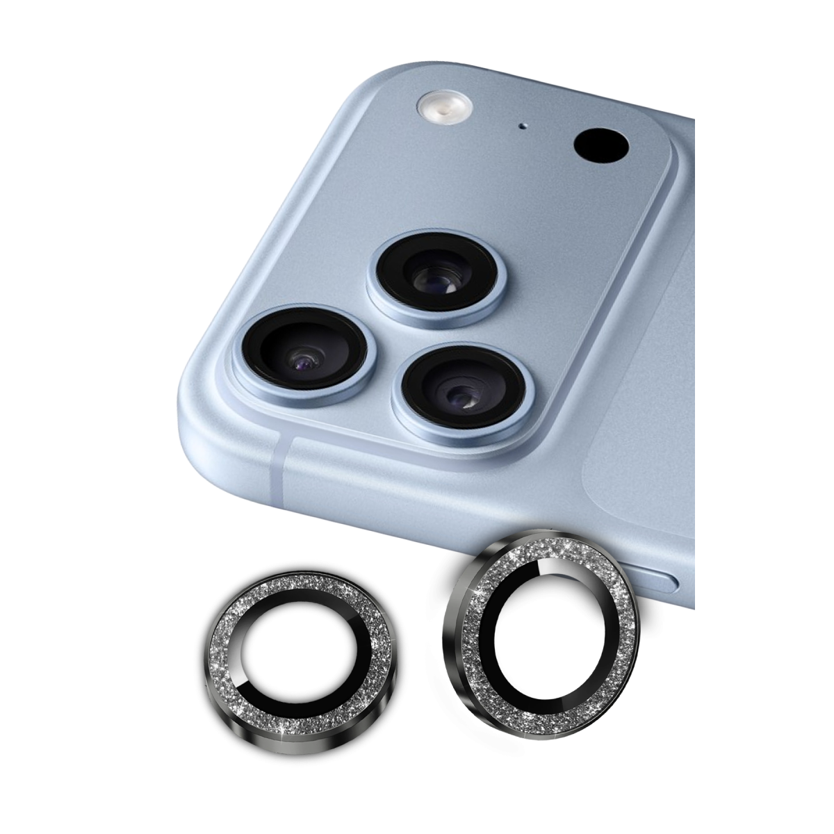 Keephone Apple iPhone 18 Pro Max Maria Simli Kamera Lens Koruyucu - Siyah
