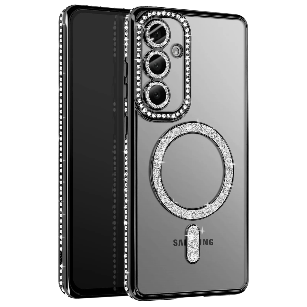 Newface Samsung Galaxy A27 5G Joke Simli Magneticsafe Kılıf - Siyah