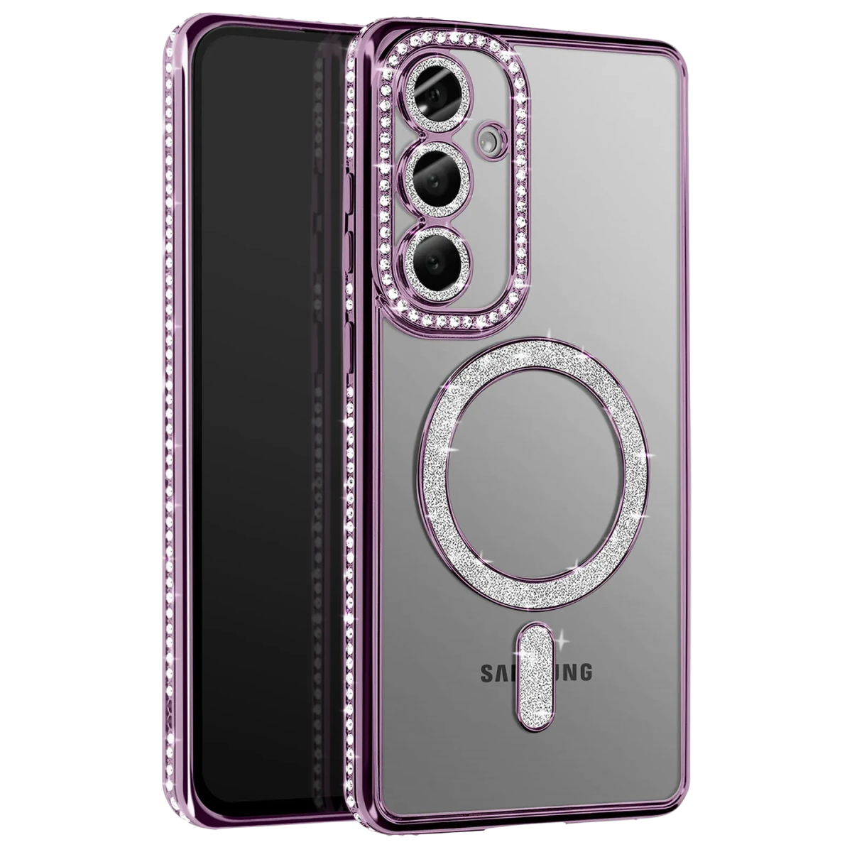 Newface Samsung Galaxy A27 5G Joke Simli Magneticsafe Kılıf - Derin Mor