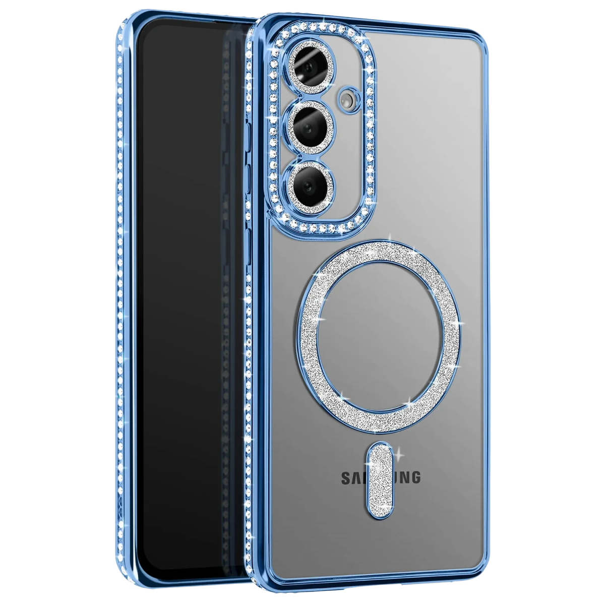 Newface Samsung Galaxy A27 5G Joke Simli Magneticsafe Kılıf - Mavi
