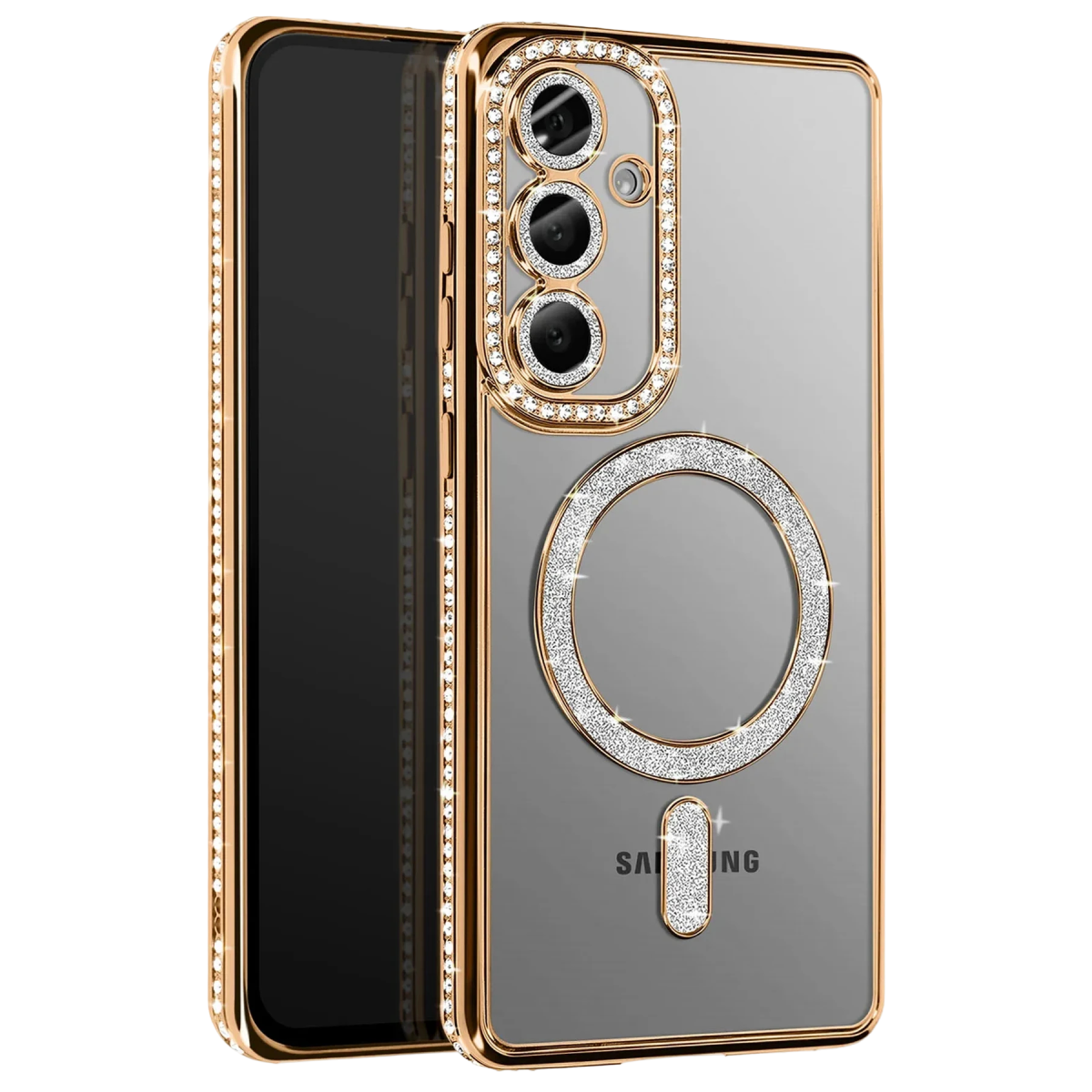 Newface Samsung Galaxy A27 5G Joke Simli Magneticsafe Kılıf - Gold