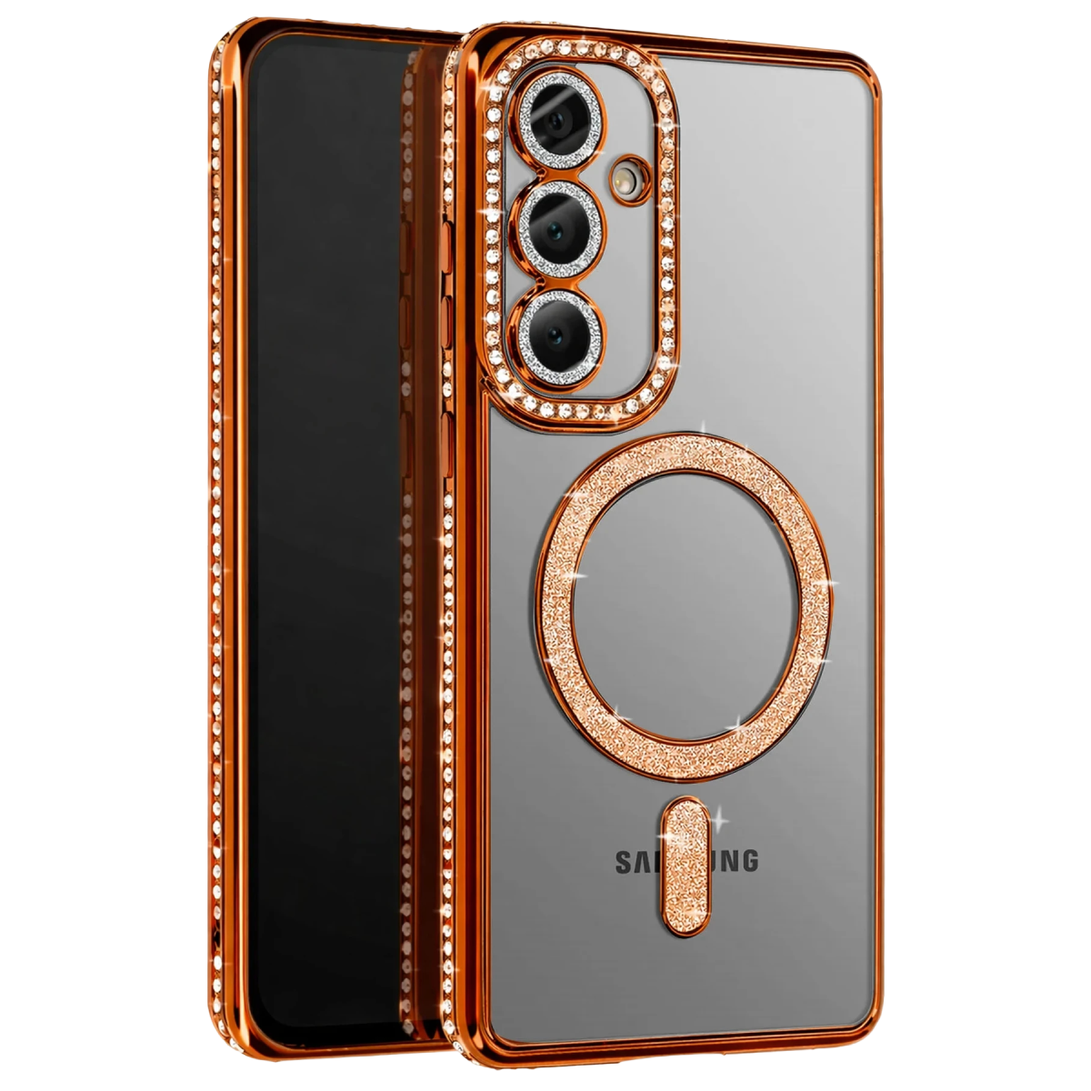 Newface Samsung Galaxy A27 5G Joke Simli Magneticsafe Kılıf - Turuncu