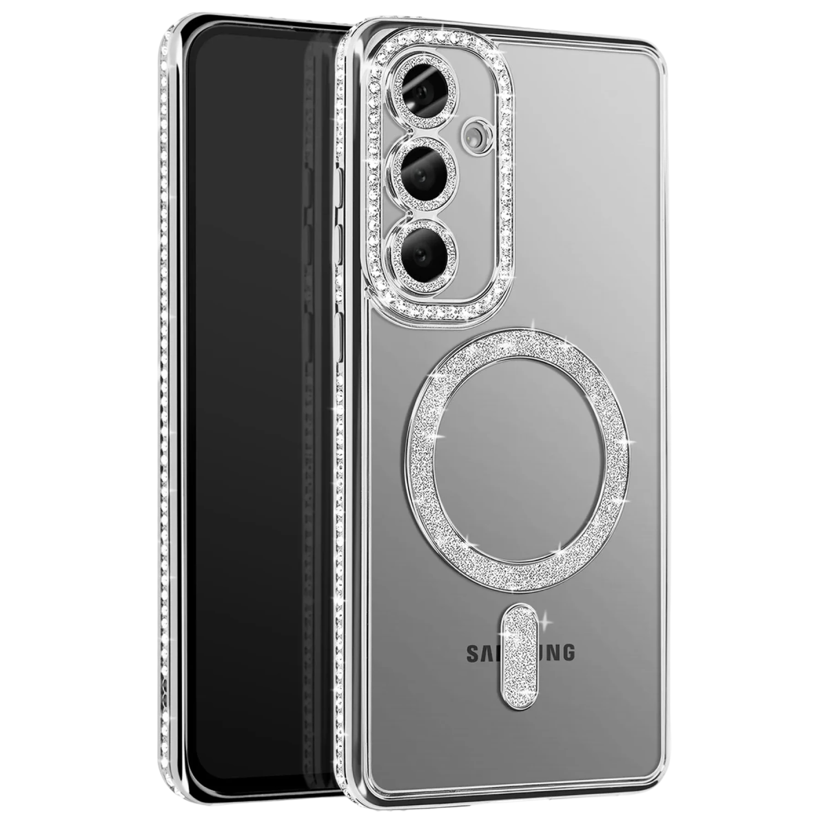 Newface Samsung Galaxy A27 5G Joke Simli Magneticsafe Kılıf - Gümüş