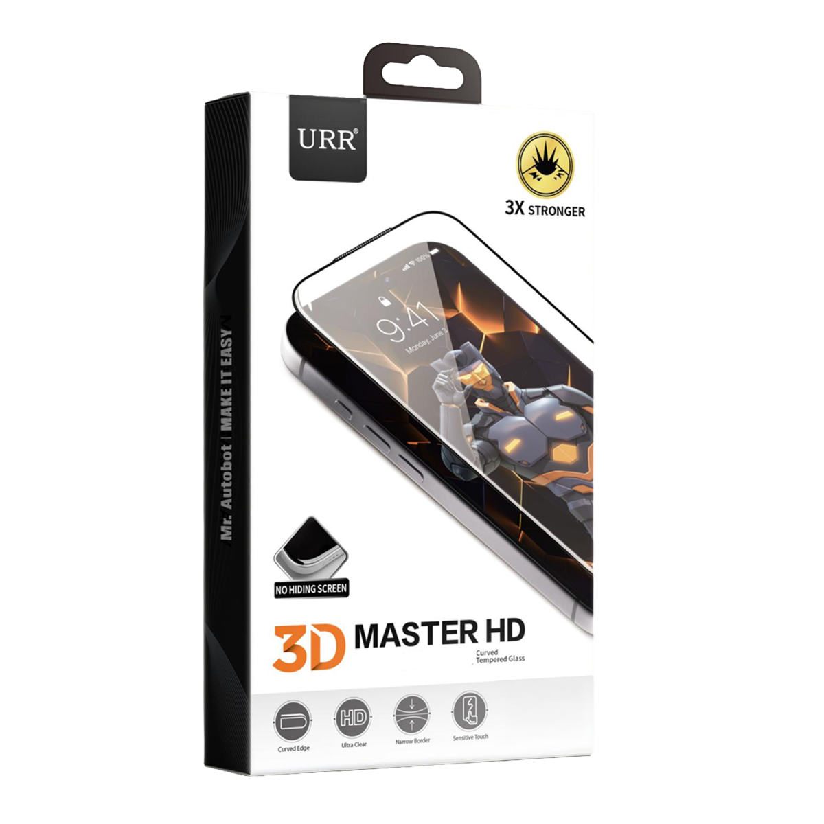URR Apple iPhone Duo 3D Master Curved HD Cam Ekran Koruyucu - Siyah