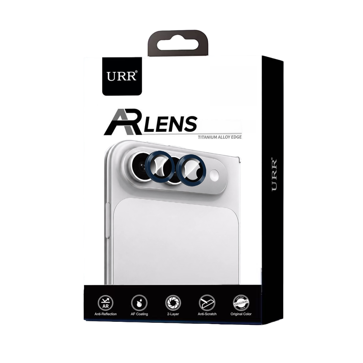 URR Apple iPhone Duo Titanium Alloy AR Kamera Lens Koruyucu - Mavi