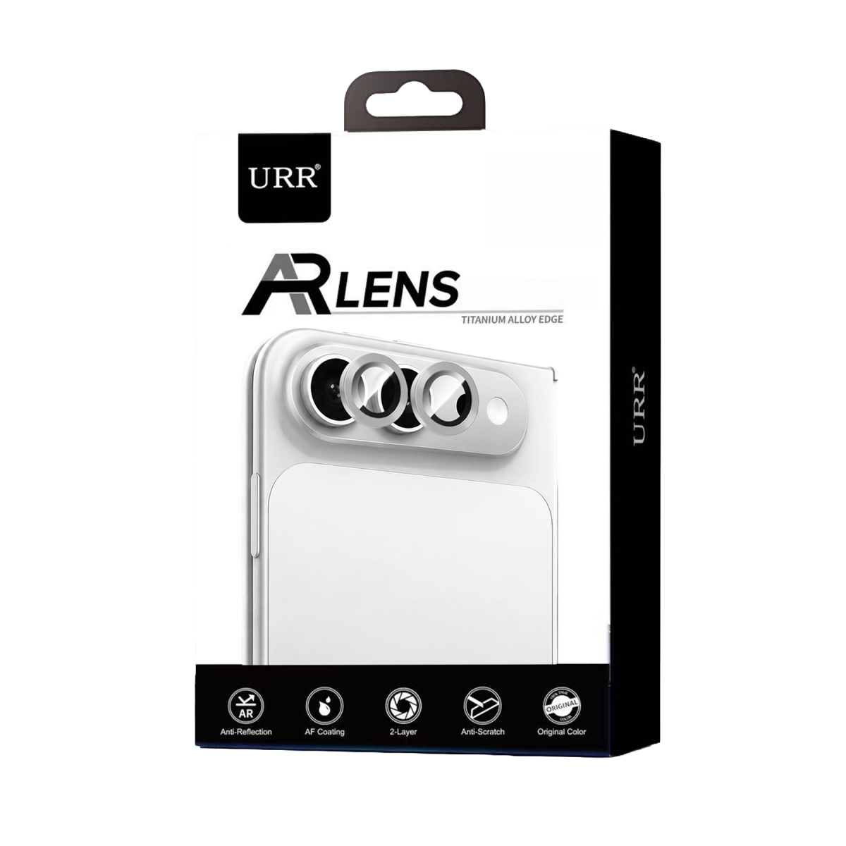 URR Apple iPhone Duo Titanium Alloy AR Kamera Lens Koruyucu - Gümüş