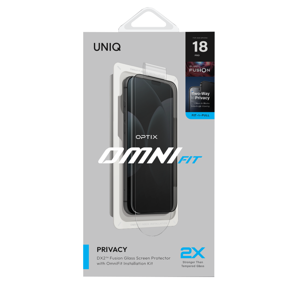 Uniq Apple iPhone 18 Pro Optix Omnifit Hayalet Cam Ekran Koruyucu
