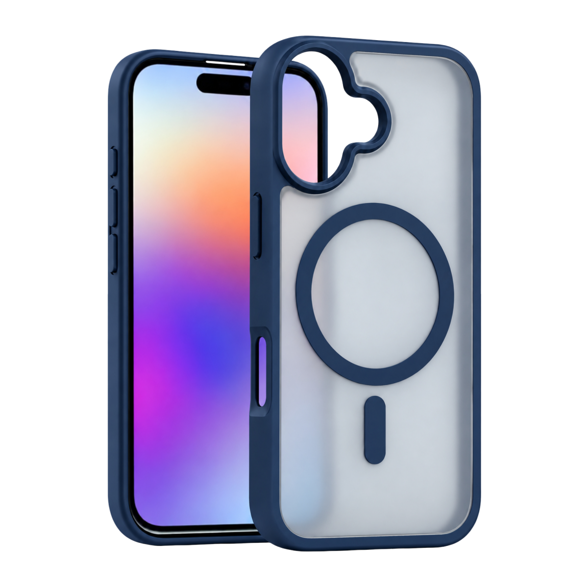 Newface Apple iPhone 16 Plus Loji Magsafe Kapak - Mavi