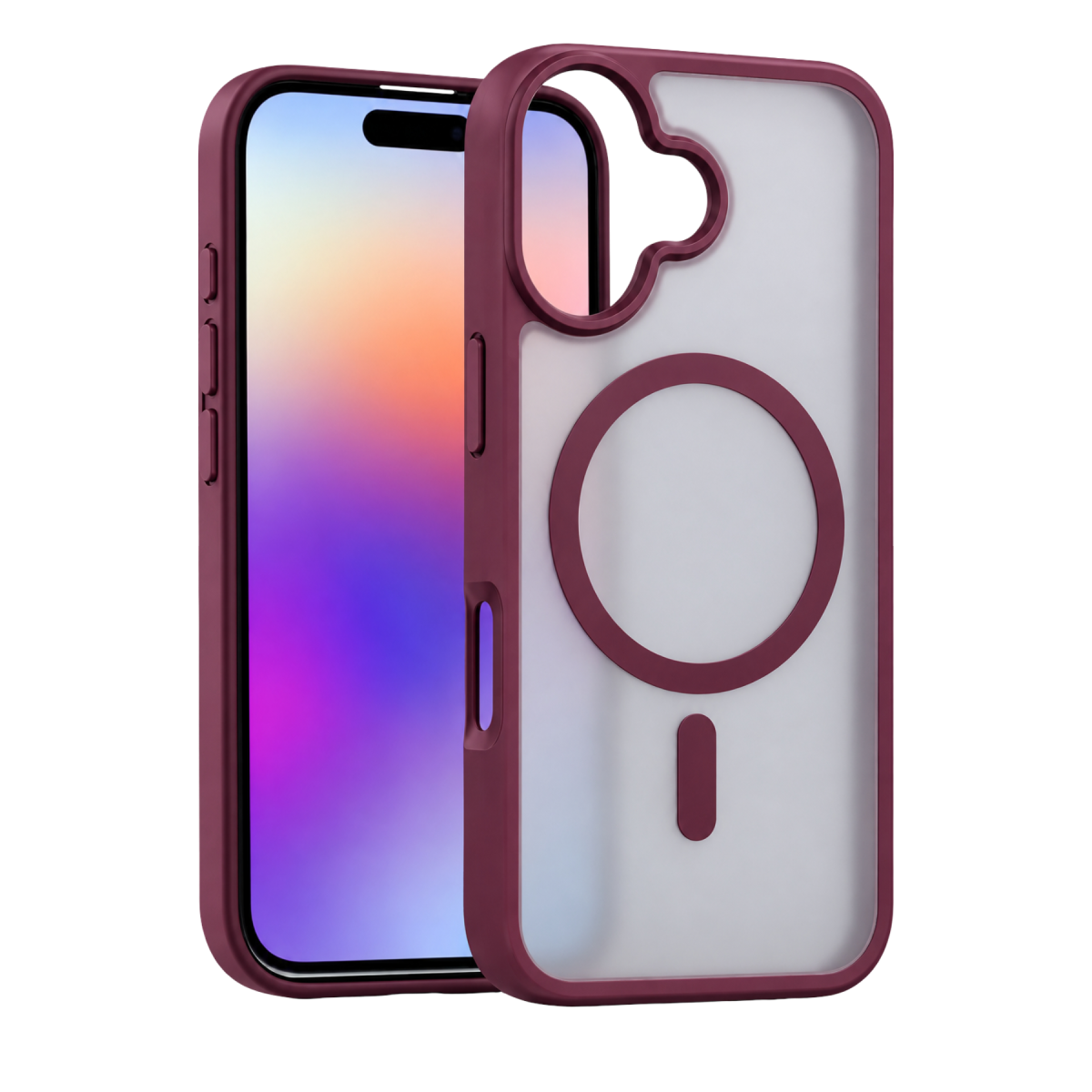 Newface Apple iPhone 17 Loji Magsafe Kapak - Bordo