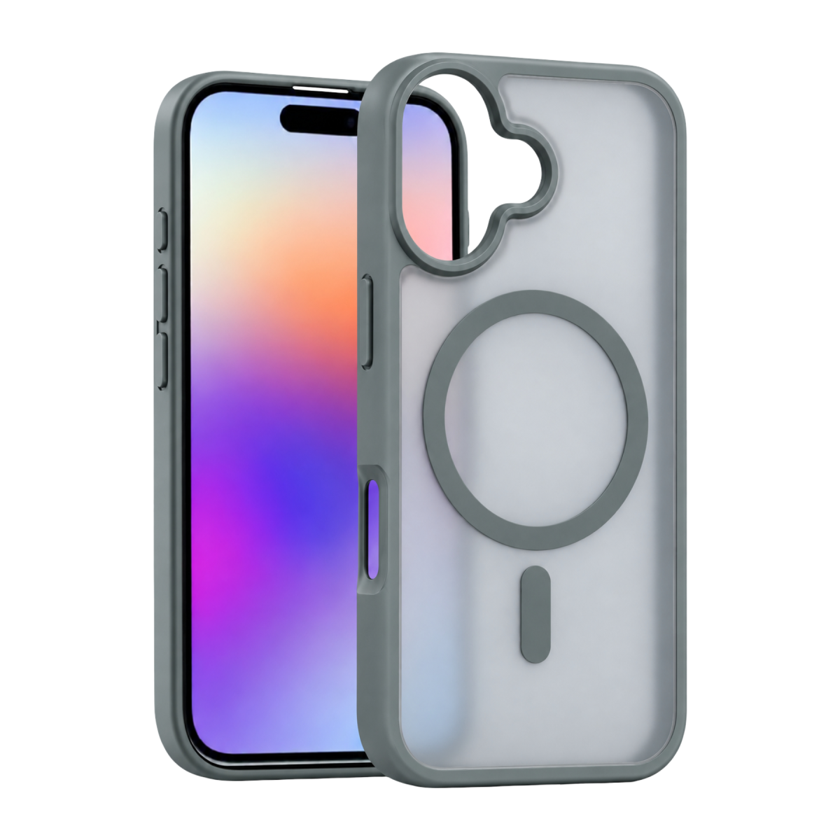 Newface Apple iPhone 17 Loji Magsafe Kapak - Gri