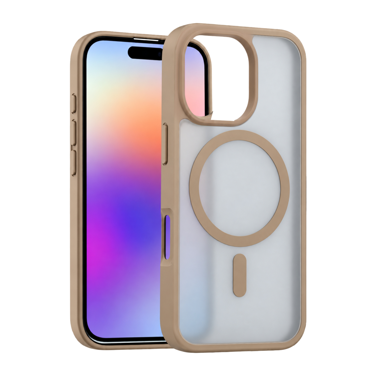 Newface Apple iPhone 16 Pro Max Loji Magsafe Kapak - Çöl Titanyum