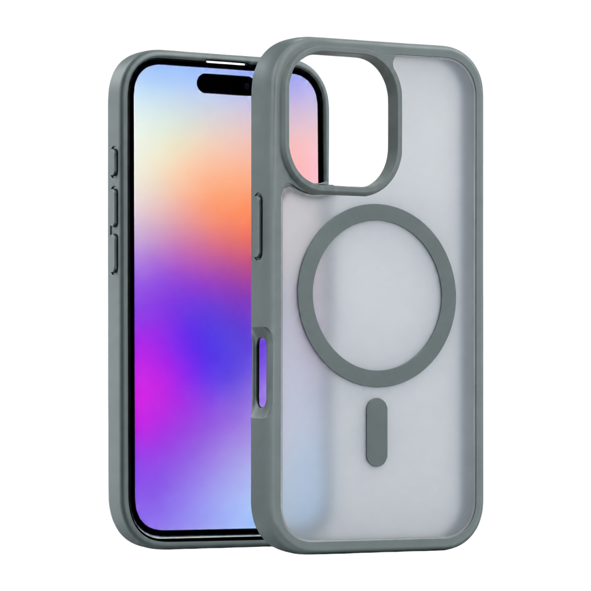 Newface Apple iPhone 16 Pro Max Loji Magsafe Kapak - Gri