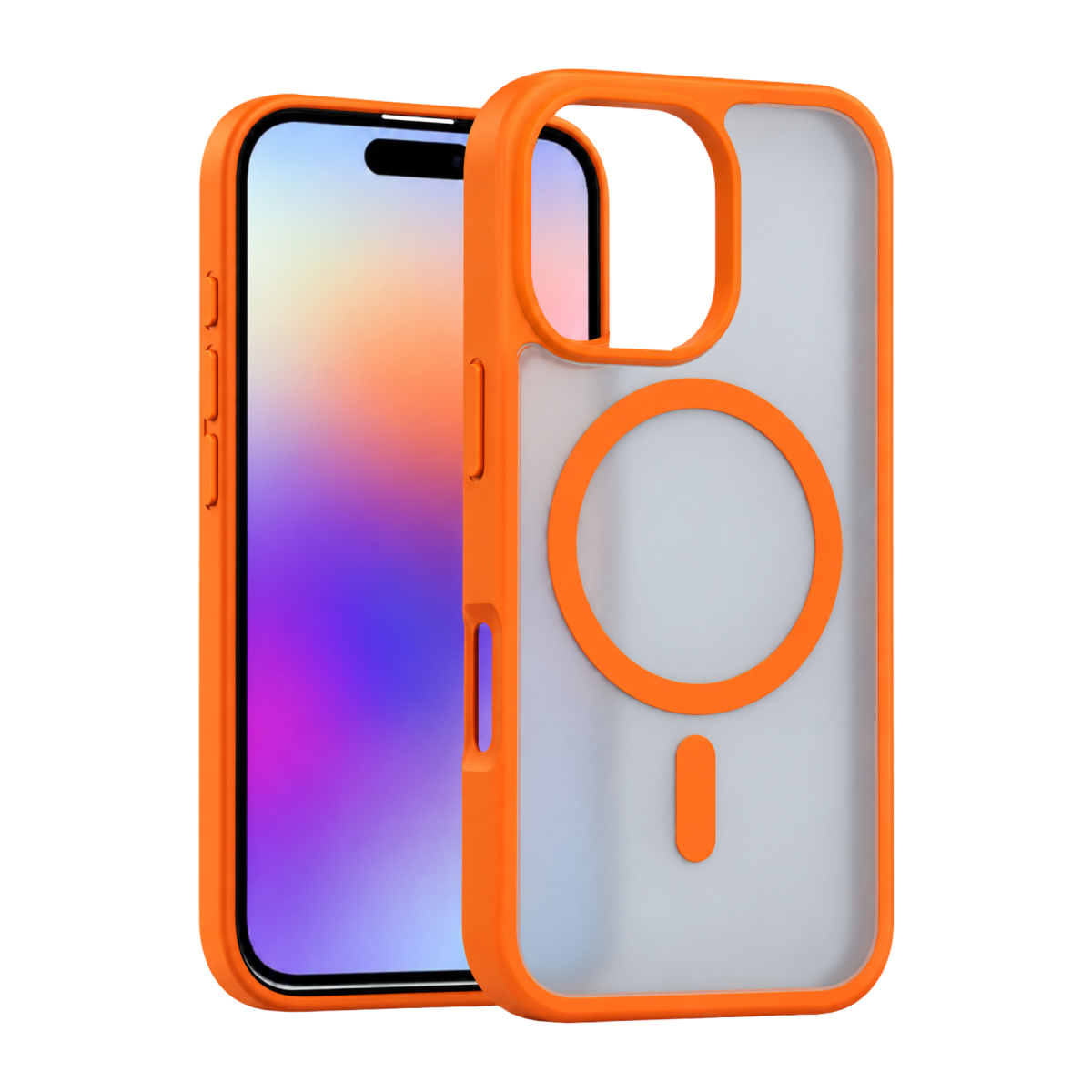 Newface Apple iPhone 16 Pro Max Loji Magsafe Kapak - Turuncu