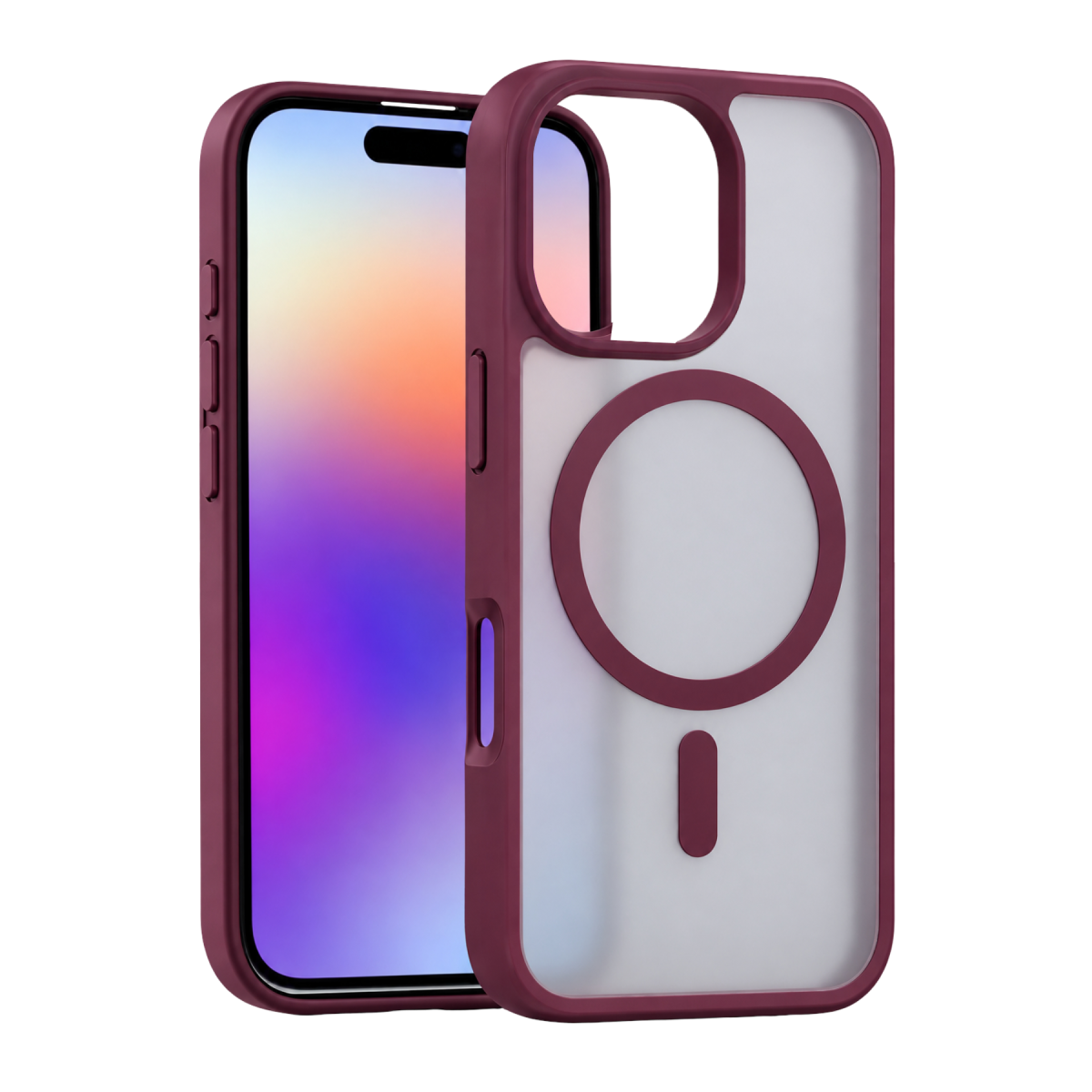 Newface Apple iPhone 16 Pro Max Loji Magsafe Kapak - Bordo