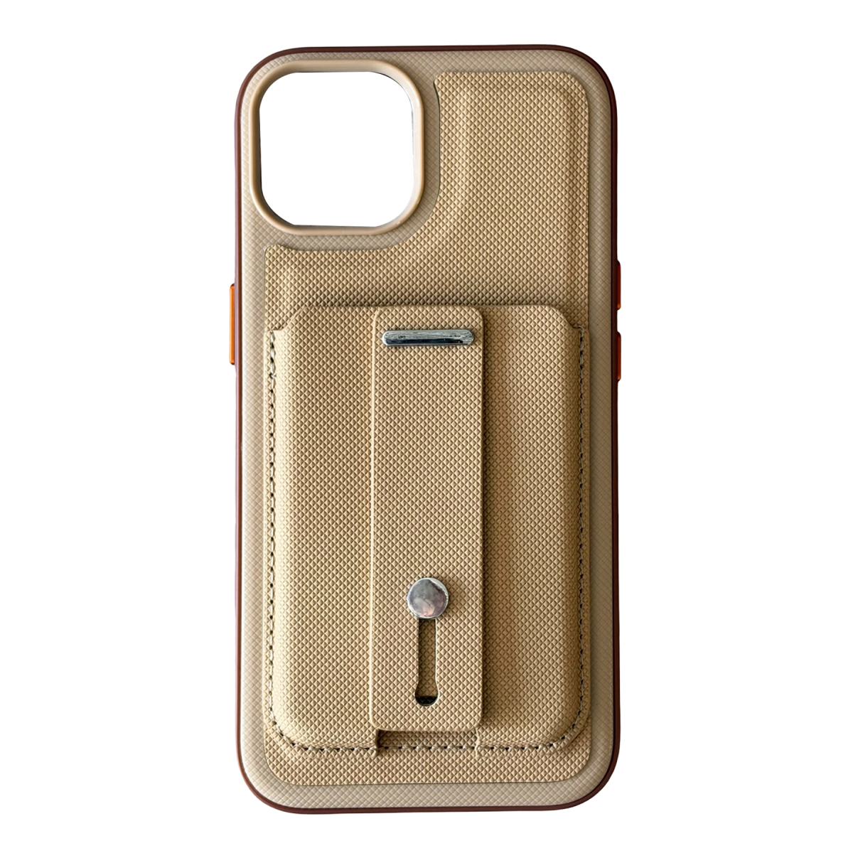 Newface Apple iPhone 15 Latte Kartvizitli Kapak - Bej
