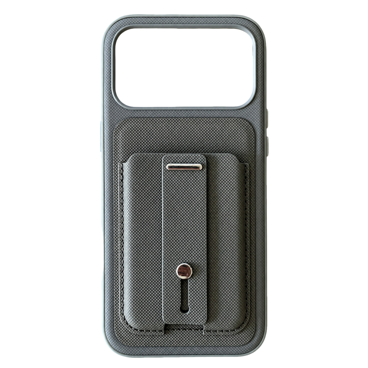 Newface Apple iPhone 18 Pro/17 Pro Latte Kartvizitli Kapak - Koyu Gri