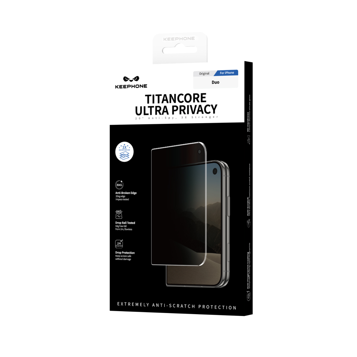 Keephone Apple iPhone Duo Titancore Ultra Hayalet Cam Ekran Koruyucu
