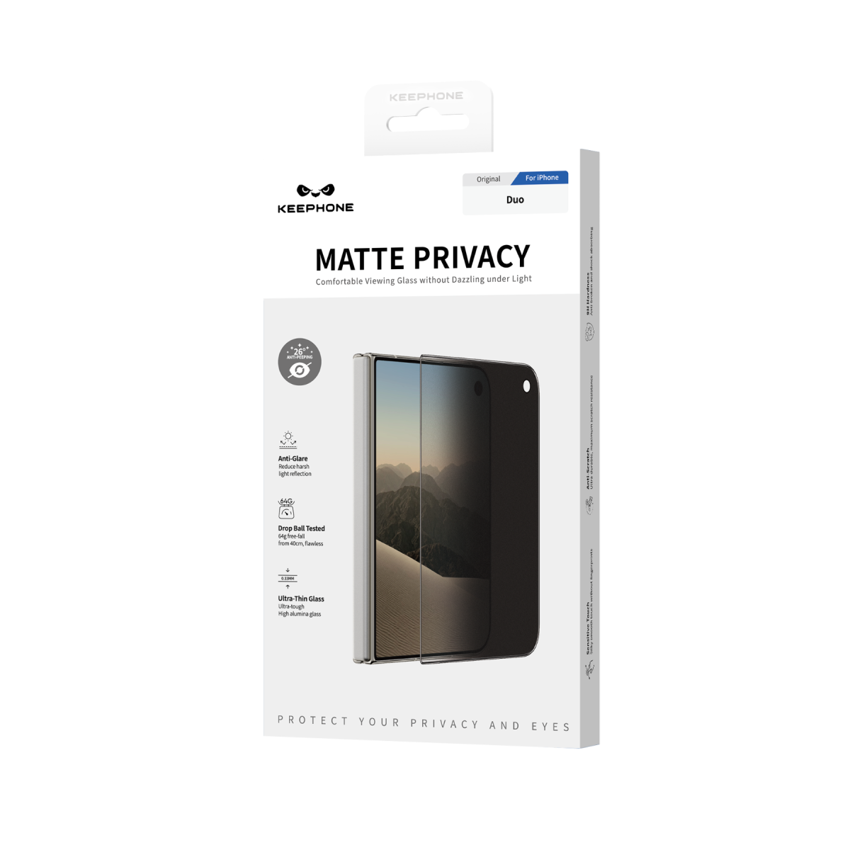 Keephone Apple iPhone Duo 2.5D Matte Hayalet Cam Ekran Koruyucu