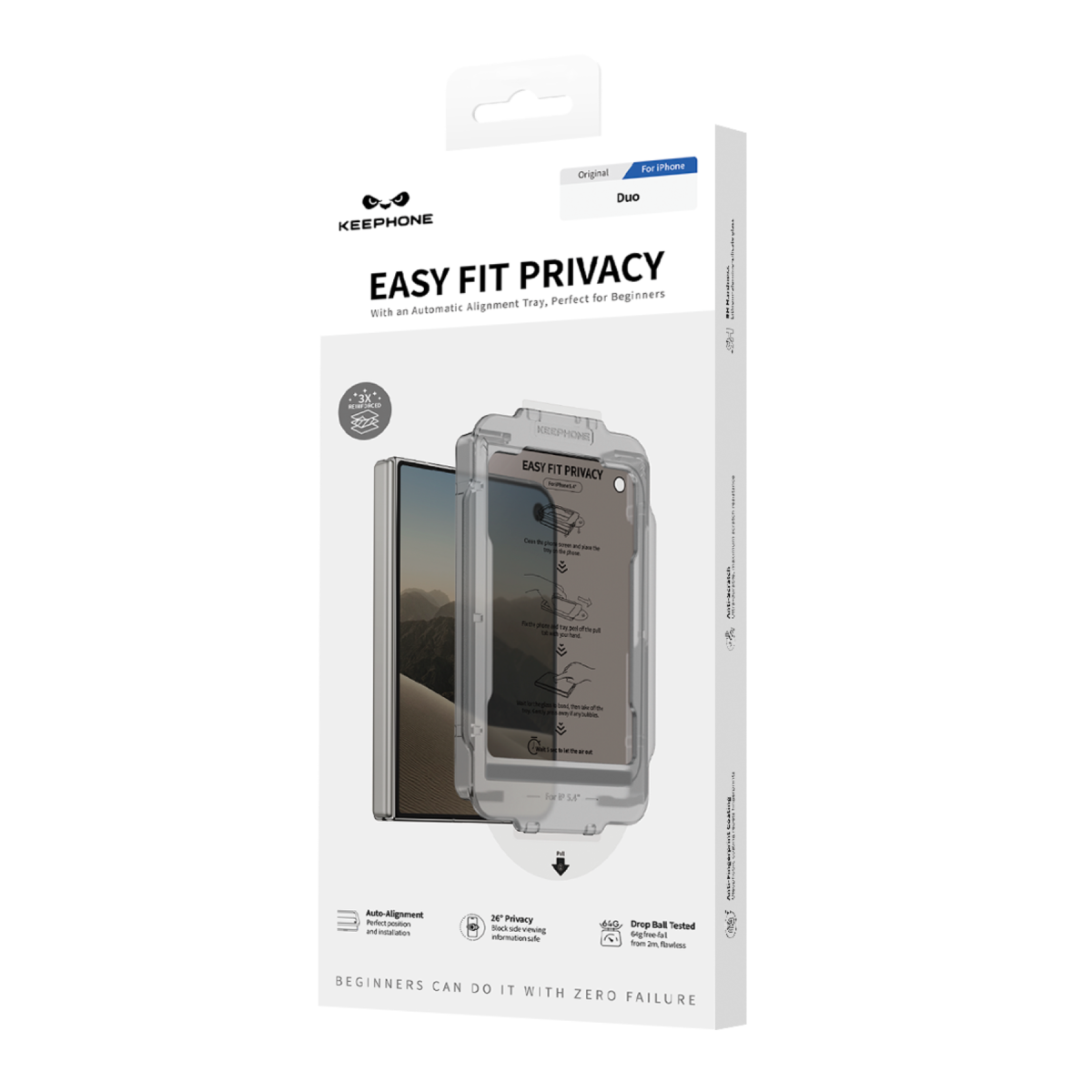 Keephone Apple iPhone Duo EasyFit Hayalet Cam Ekran Koruyucu