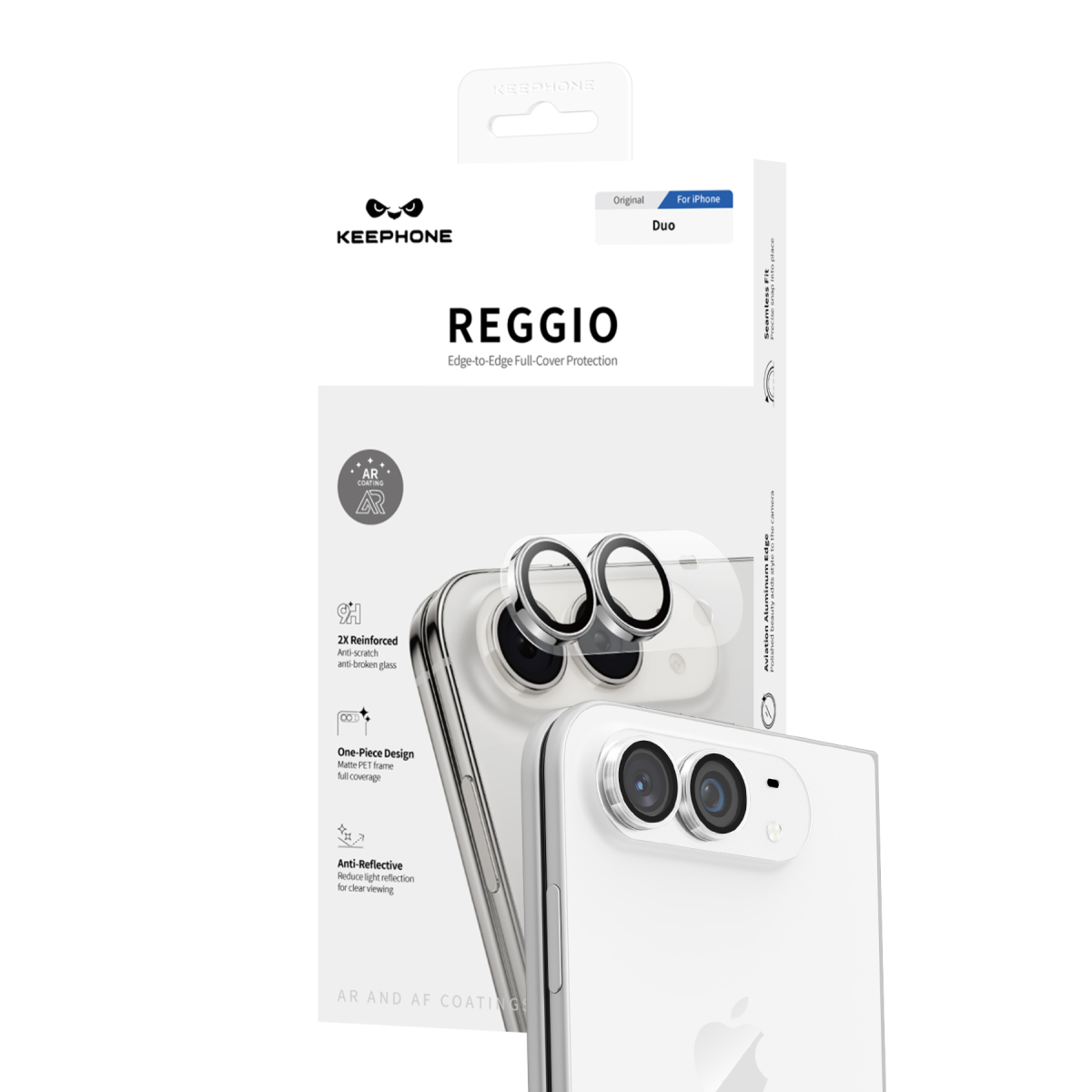 Keephone Apple iPhone Duo Reggio Kamera Lens - Beyaz