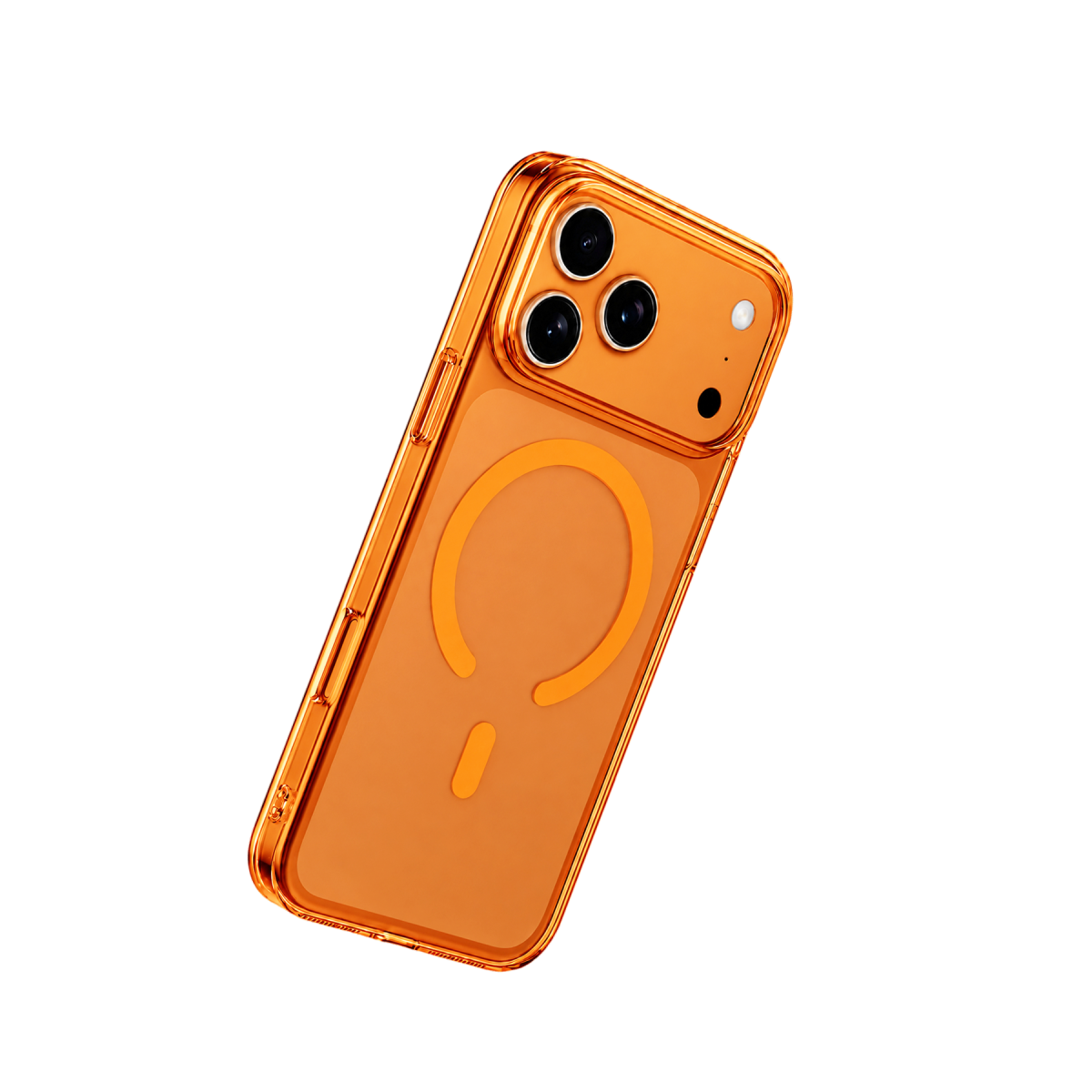 Newface Apple iPhone 17 Pro Combo Sert Şeffaf Magsafe Kapak - Turuncu